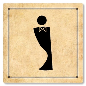 WC muži, 80x80mm, pergamen, Utah